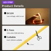 2.7mm Dimmable COB Strip Light Super Slim 12V 480LEDs/M Flexible Linear Lamp Colorful Warm Cool White Ribbon Car Decor Lighting 3