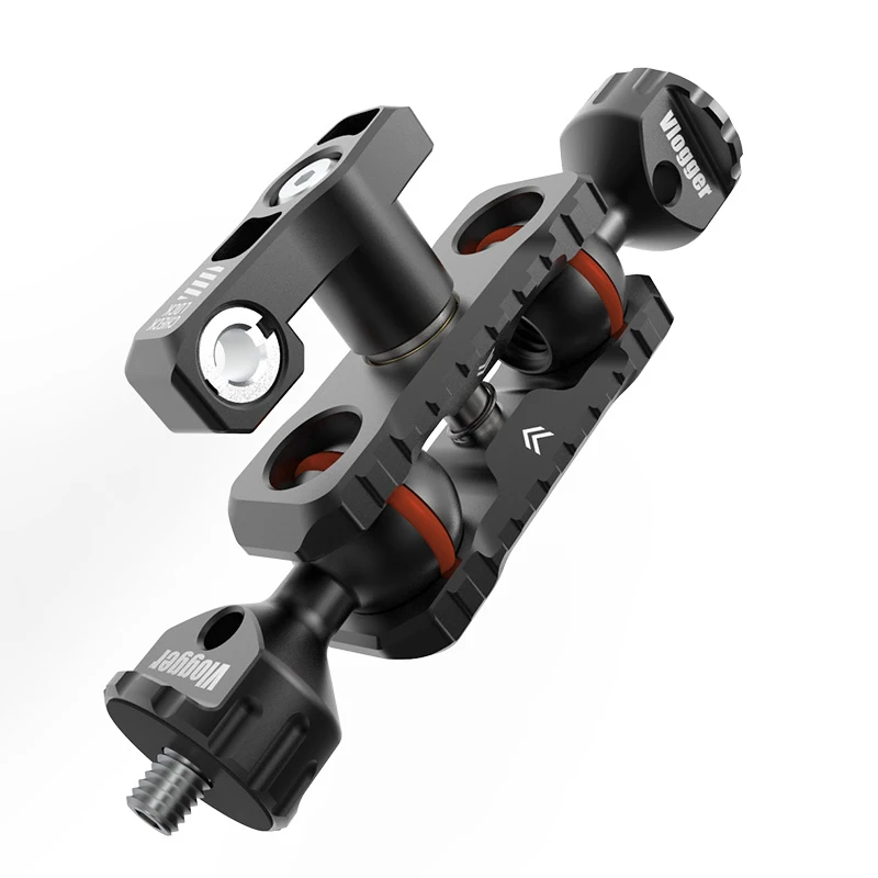 Description Picture 6 of itemVLOGGER Magic Arm 1/4 Screw Head Super Clamp Ball Head Bracket Monitor Mobile Phone DSLR Camera Cage Butterfly Clip Kit