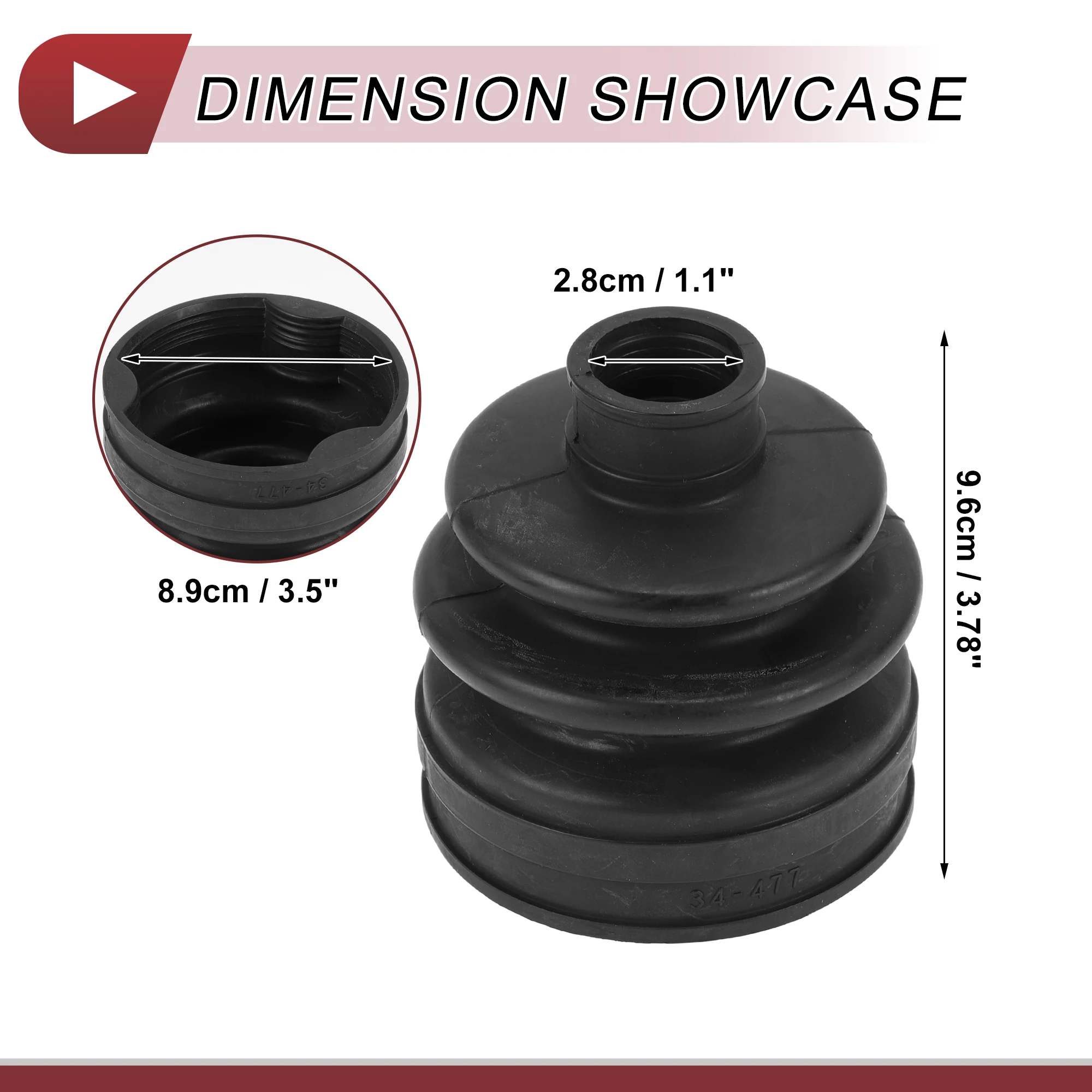 1 Set CV Joint Boot Kit For Mitsubishi Outlander 2007-Inner Constant Velocity Joint Boot W/ Clamps No.3817A125 X Autohaux