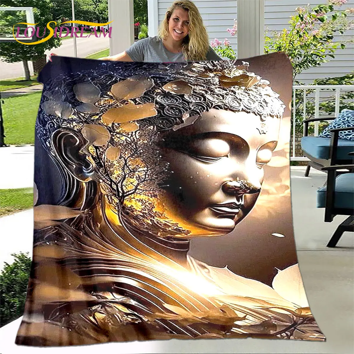 BuddhaSakyamuniBuddhismFaithReligionSoftPlushBlanketFlannel