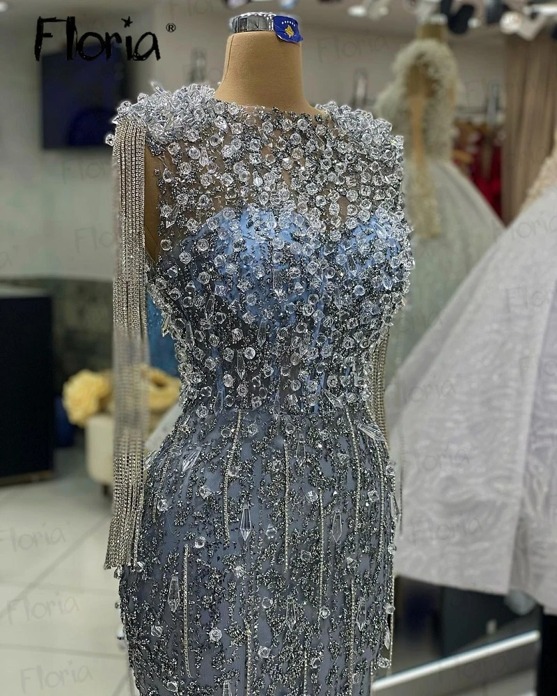 ARABIA crystal dress with sleeves and with or without crystal overcoat