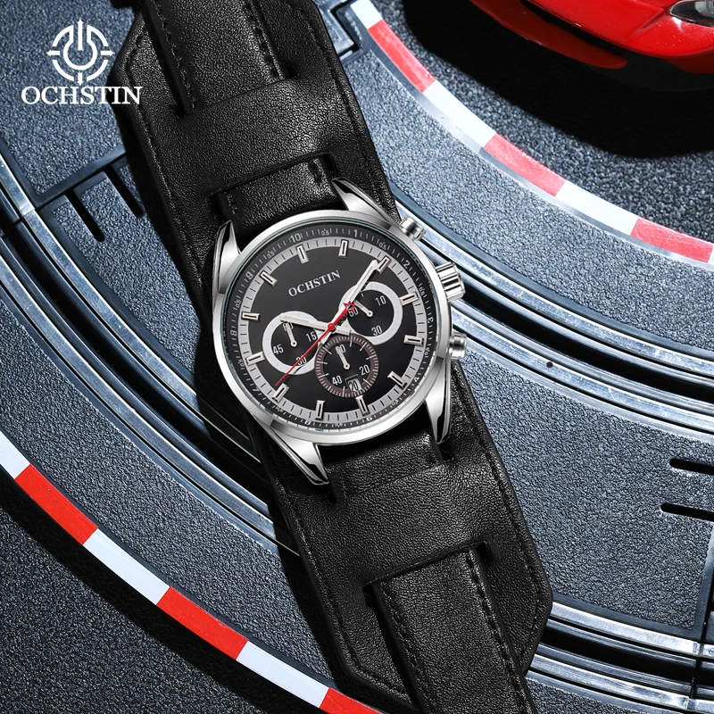 Ochstin New 2024 Craftsmanship Series Simple and Comfortable Wind Multi functional Quartz Movement Men's Quartz Watch