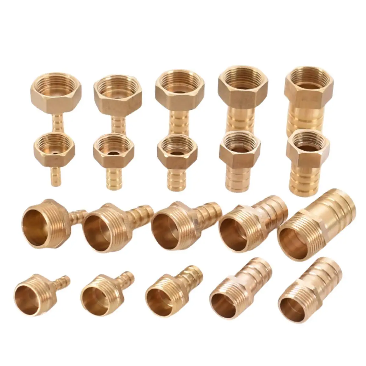 Brass Hose Fitting 6/8/10/12/14/16/19/25mm Barb Tail 1/8" 1/4" 3/8" 1/2" 3/4" 1" BSP Male Female Thread Copper Connector Coupler