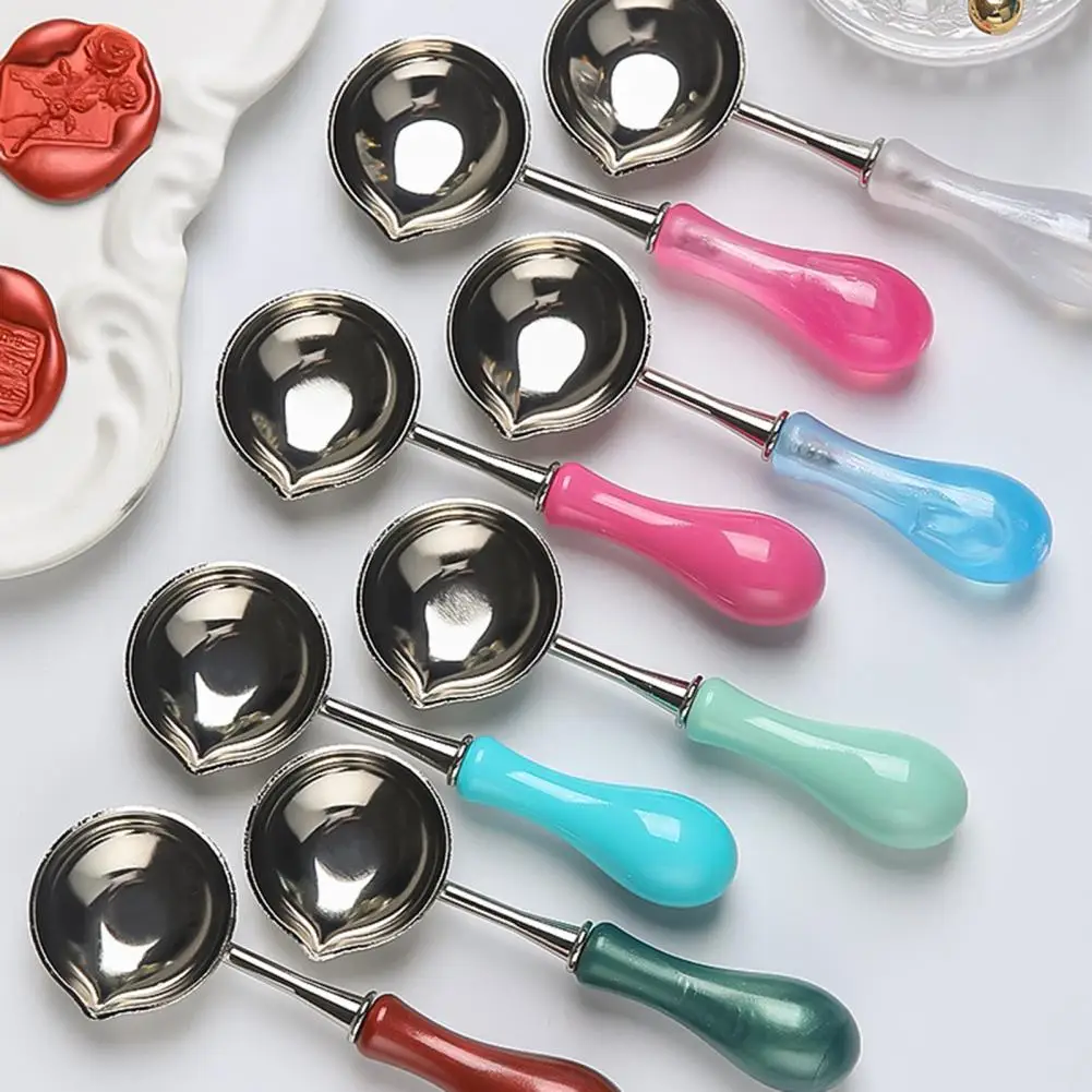 Heat-resistant Sealing Wax Spoon Vintage Wax Seal Stamp Spoon Set for Diy Craft Envelope Sealing Wedding Party Invitations
