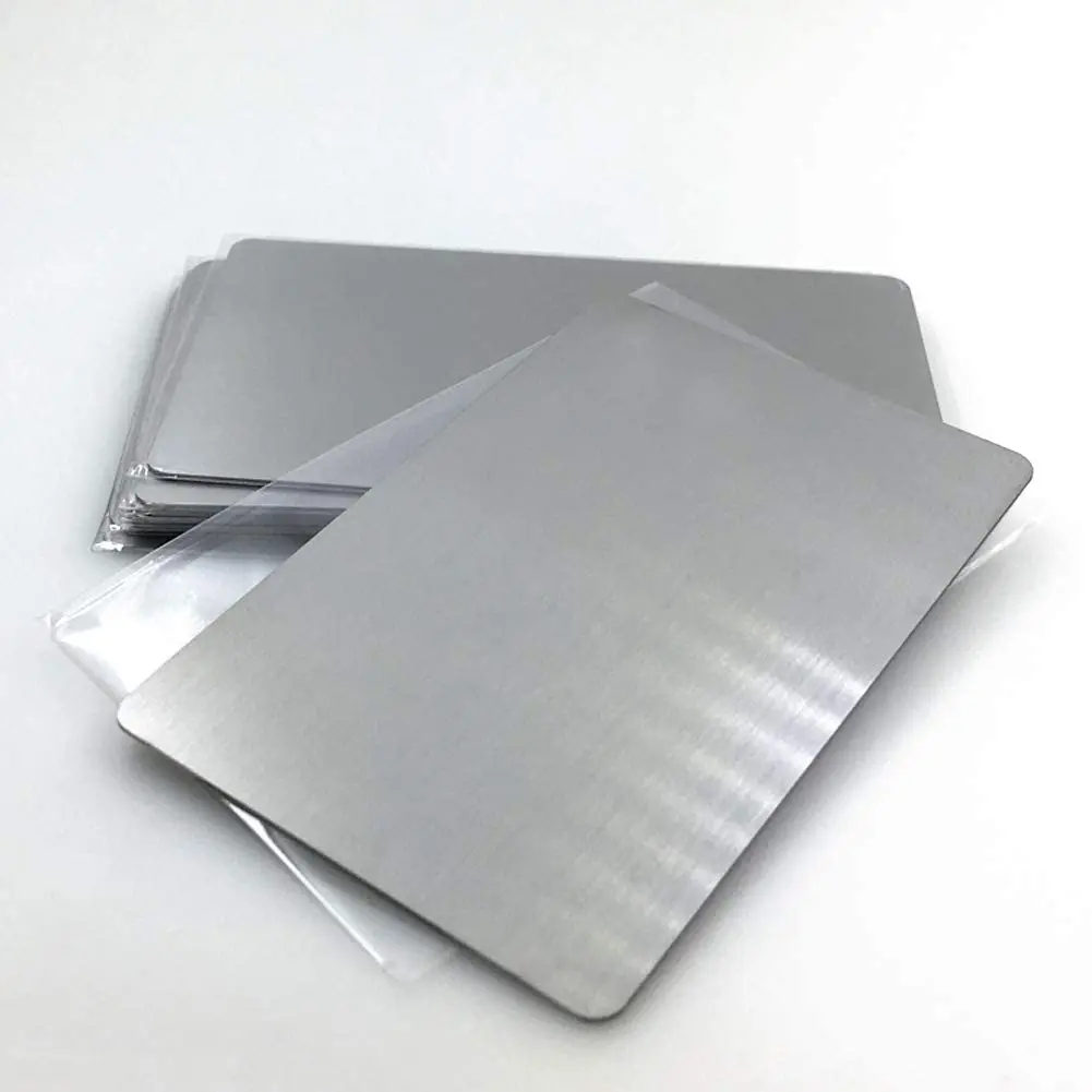 304 Stainless Steel Business Cards Blanks 10pcs/pack for Customer Laser Engraving DIY Gift business cards custom cards