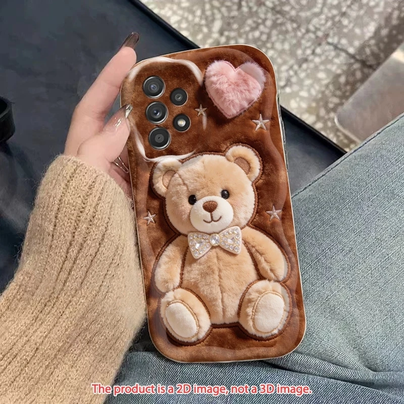 Cute Bear & Pink Heart Phone Case – Stylish and Protective Cover