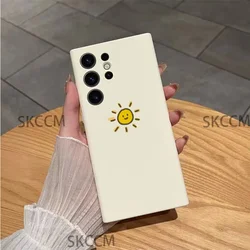 Elegant Sun and Moon Lovers Phone Case - Chic Design Cover for S22 Plus (White A275)