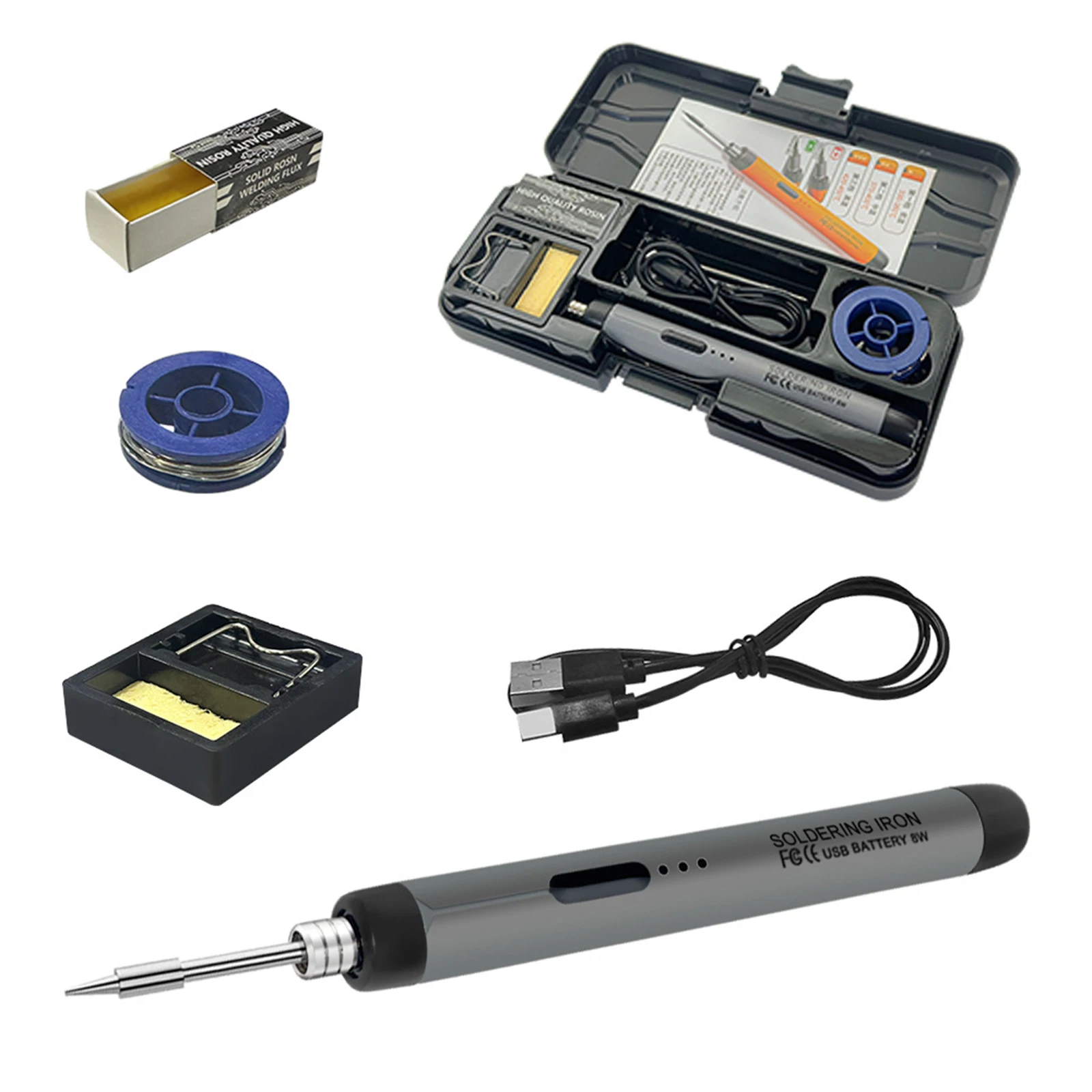 

USB Portable Smart Electric Soldering Iron Soldering Welding Pen 300-450℃ Temperature Adjustment for Soldering Repairing Tool