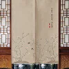New Chinese Zen Door Curtain Retro Flower-and-bird Decorative Curtain Kitchen Partition Curtain Toilet Feng Shui Curtain 6