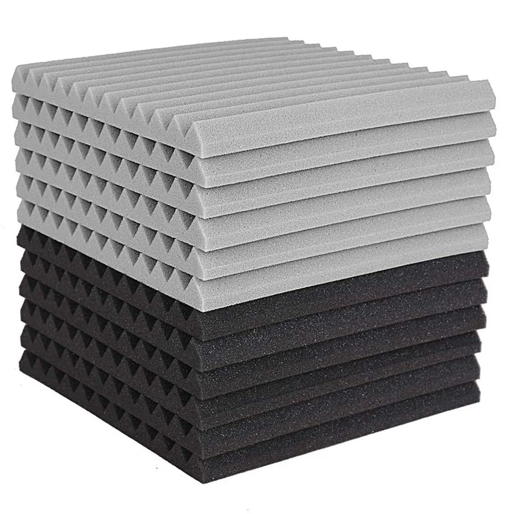 

12 Pcs Acoustic Foam Board,Studio Wedge Tile,Acoustic Foam Soundproof Pyramid Studio Treatment Wall Panel 2.5X30X30cm