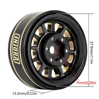 INJORA 1.0 Plus Brass Beadlock Wheel Rims for 1/24 1/18 RC Crawler SCX24 TRX4M FCX24 (W1101 W1102 W1103 W1107) 2