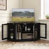 Corner TV Stand - 47 Inch Media Console with 4 Doors and Shelves, Living Room Storage Entertainment Center for TVs up to 51 Inch 3