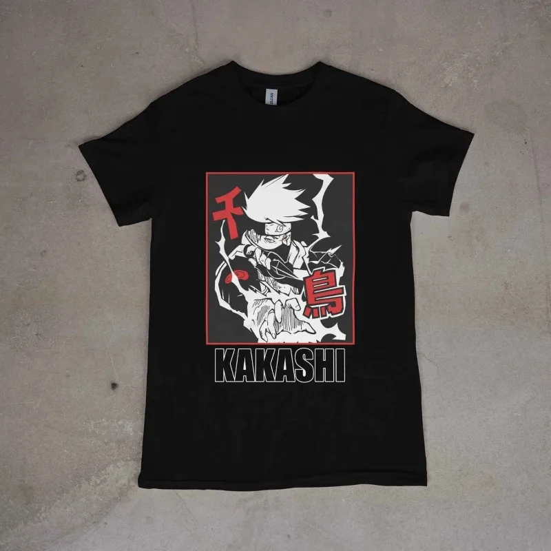 Anime-inspired Naruto Kakashi Cotton Tee - Summer Manga Style Casual Streetwear