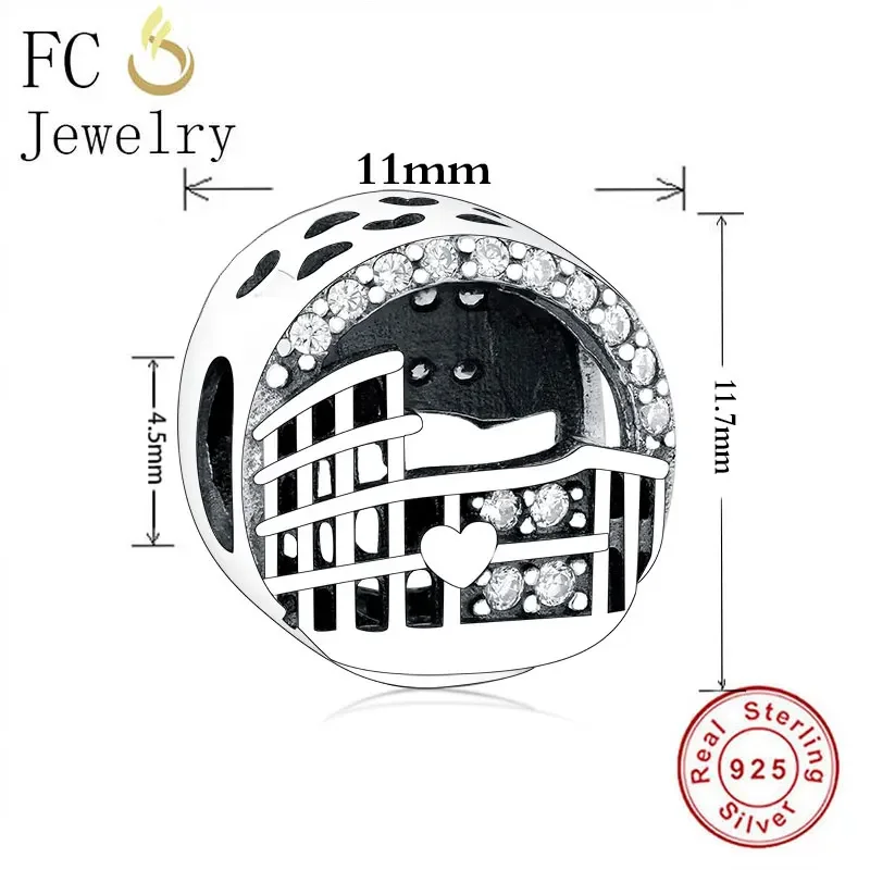 FC Jewelry Fit Original BrandCharms Bracelet Anthentic 925 Silver Rome Colosseum Bead For Women Travel Berloque Autumn 2020 5