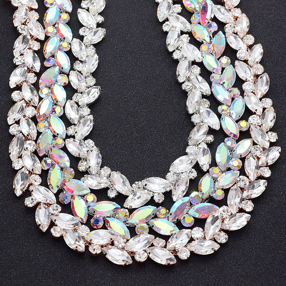 Garniture De Ruban De Strass, 1 M Strass Cristal Verre Maille Cerclage Fer Sur Applique Robe De Mariée Chaussures Garniture Pour Gâteaux De Mariage Robe D'anniversaire Artisanat(coloré