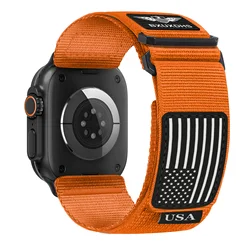 Nylon Loop Strap Bracelet - 38 40 41 S11 - 42mm (Orange)
