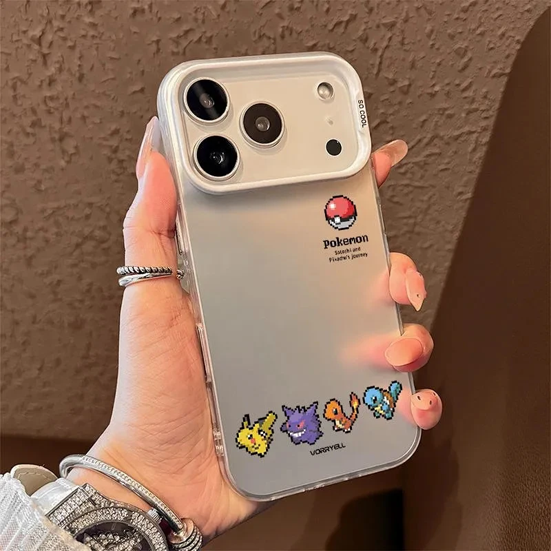 Cute Pixel P-Pokemon Pattern Phone Case For iPhone 17 16 15 14 13 12 11 Pro Max XR XS MAX 7 8 PLUS MINI INS Luxury Matte Cover 2