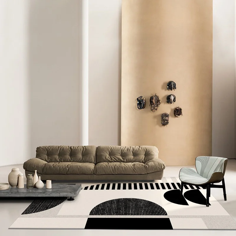 

Light Luxury Living Room Carpet Bedroom Coffee Table Thickened Carpets Home Simple Geometric Printing Study Rug Corridor Rugs