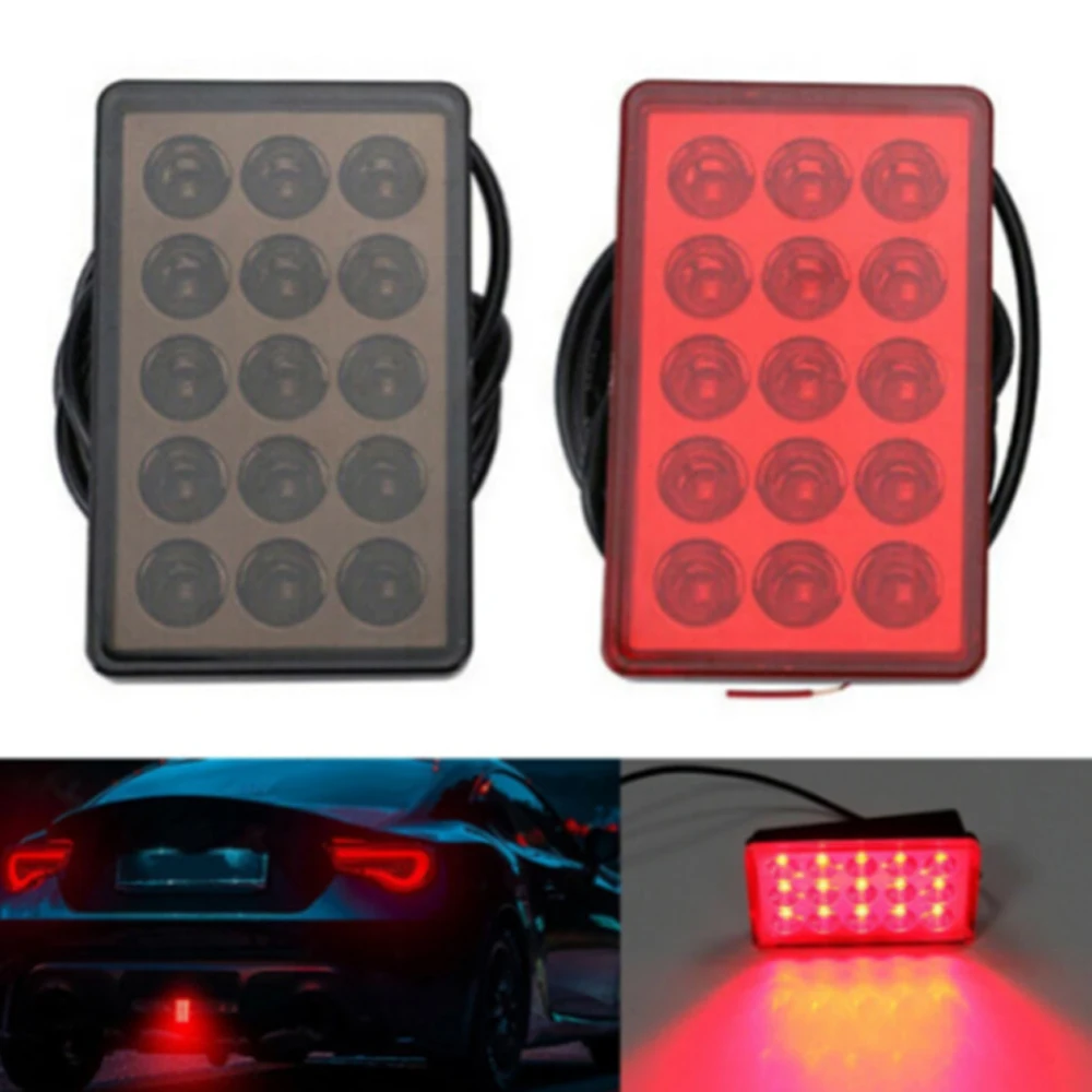 Olivine Fanale Posteriore LED 12V Nero/Rosso Per Moto Cafe Racer, Chopper, Bobber – Diametro 5.6 Cm - 2