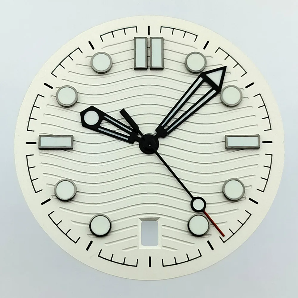 Men's 42mm Mechanical Watch Case with Luminous Dial and Assembled Parts