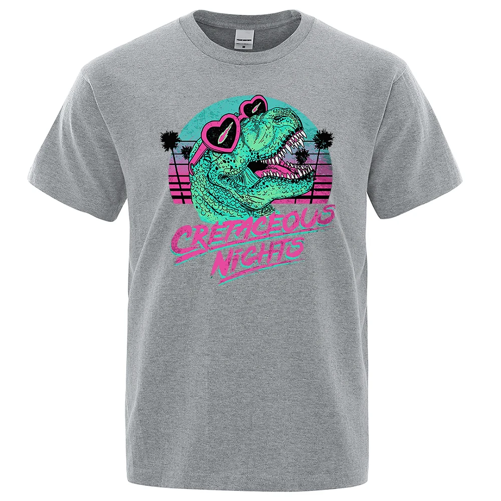 Crétacé nuits lunettes de soleil dinosaure Cool hommes t-shirts en vrac été t-shirt rue t-shirt vêtements coton de haute qualité_voghion.com