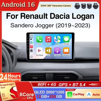 Radio multimedia con reproductor de video y Carplay Android Auto para Renault Dacia Logan Sandero Jogger 2019 - 2023 1