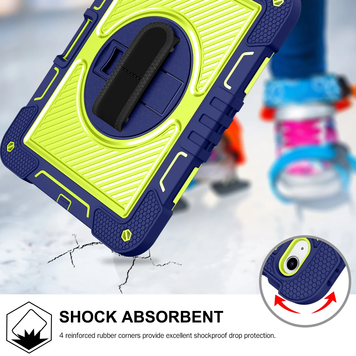 Capa para Tablet com Alça de Mão Capa Kickstand Rotação 360 Samsung Galaxy Tab a9 Plus s9 fe s8 Plus a7 Lite s6 P610 a8 X200 X205 - Imagem 4