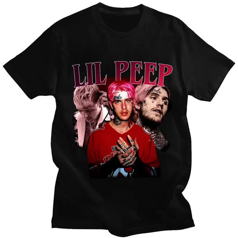 

Футболка Graphic Rapper Lil Peep для мужчин и женщин, Готическая уличная одежда с короткими рукавами, повседневная одежда, винтажная хлопковая одежда в стиле хип-хоп