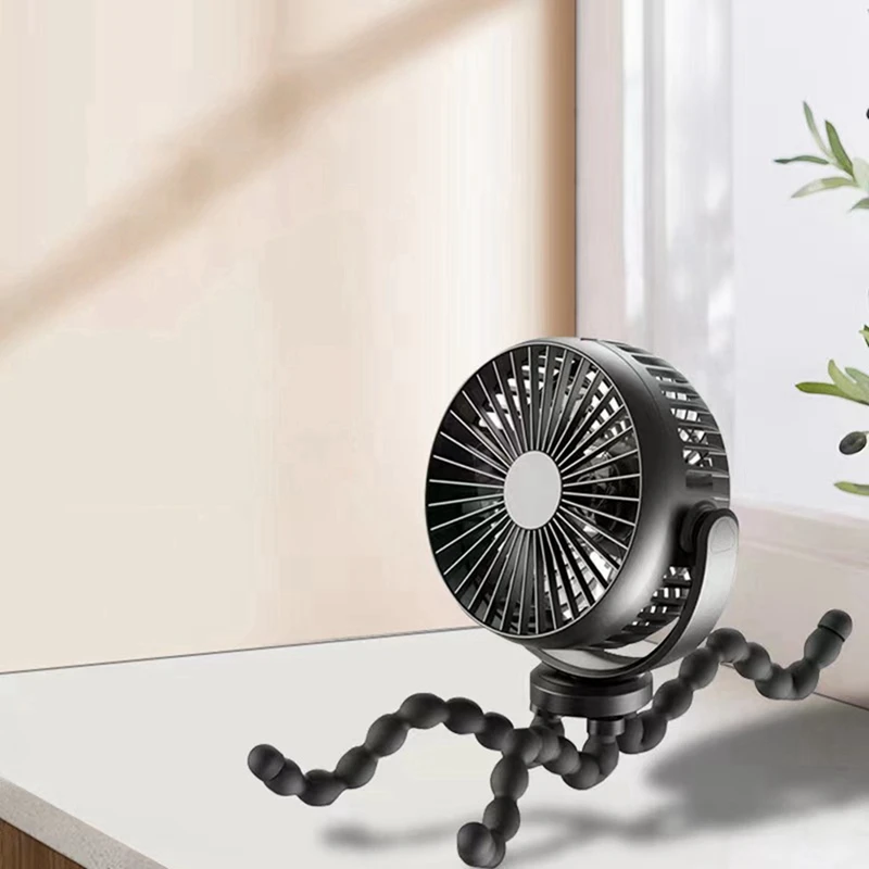 Misting Fan For Baby Stroller, Battery Operated Clip On Fan With Flexible Tripods-Rechargeable Portable Fan For Baby