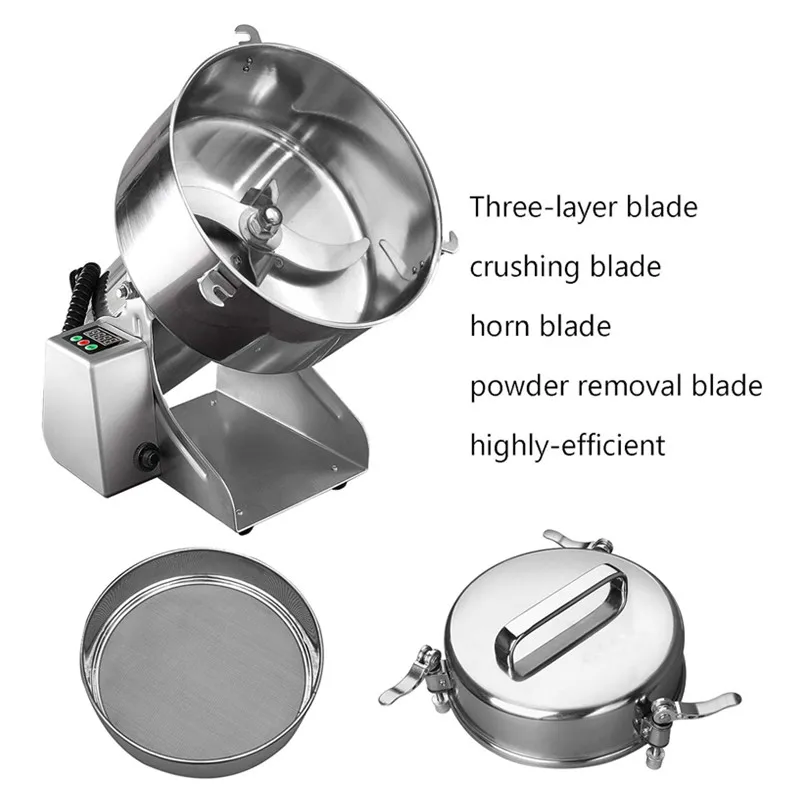 Electric Grain Grinder Mill 2000g High-speed Spice Herb Mill Commercial Powder Machine for Dry Cereals Grain Herb Spice Coffee 4