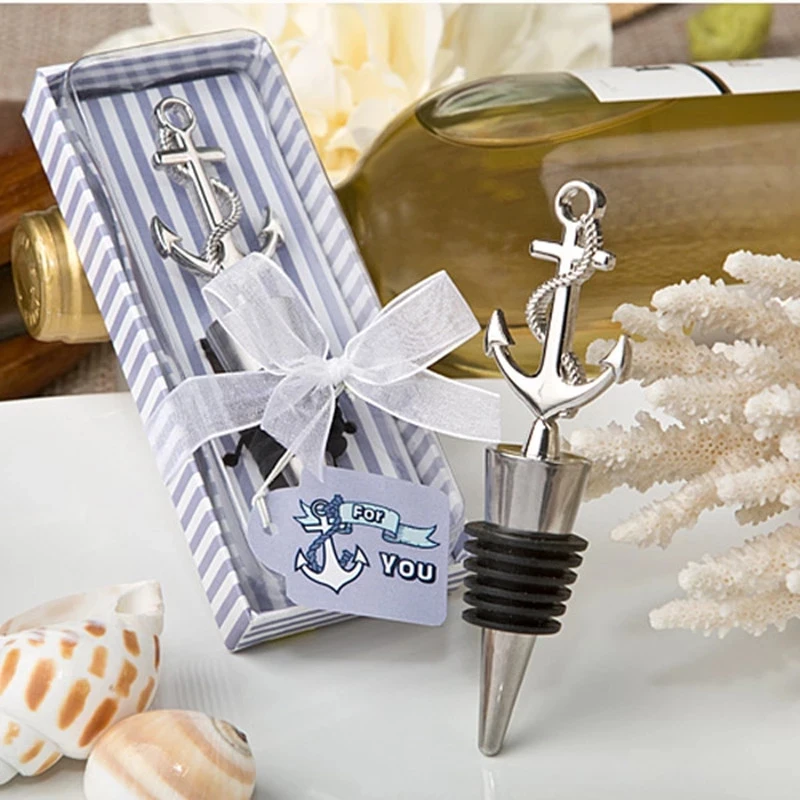 

50pcs Wedding Favor Gift and Giveaways for Man Guest Nautical Themed Anchor Wine Bottle Stopper Party Souvenir