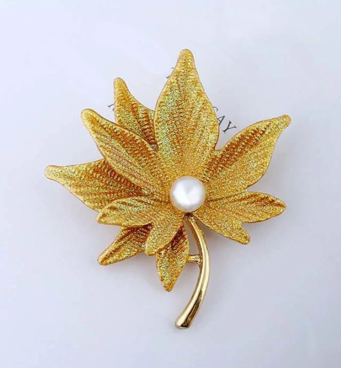 Broch De Arce Con Hojas De Diamant De Imitación Para Mujer Y Niña, Joyería Verde Para Fita De Boda, Traj De Camisa, Accorios De Tela, Regalo Bonito - AliExprs 36