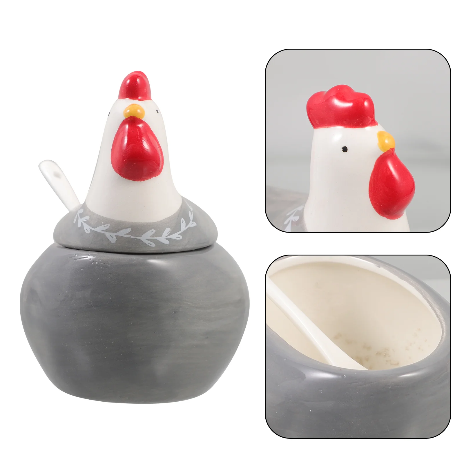 

Pastoral Ceramic Salt Shaker Storage for Kitchen Sugar Canister Household Faceut Seasoning Jar Ceramics Stuff