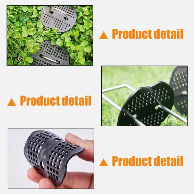 Description Picture 6 of item100 Pcs Gaskets Barrier Stakes Mulch Holder Landscape Grass Pad Yard Ground Shaped Nail Indoor Garden Staples