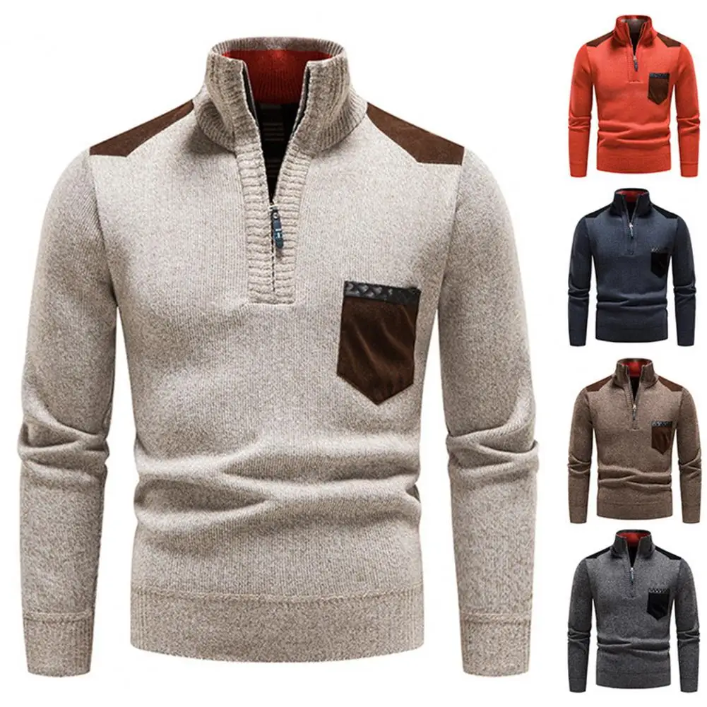 Chic Winter Sweater  Contrast Colors Friendly to Skin Autumn Sweater  Colors Matching Winter Sweater