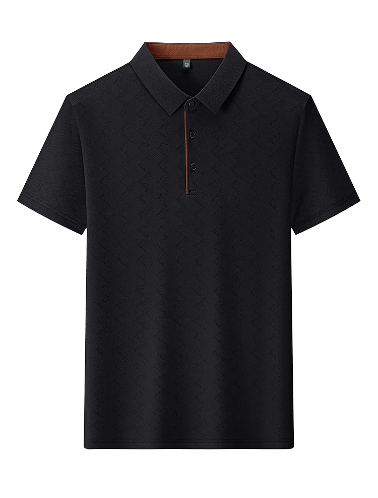 polo shirt men high quality summer new Ice silk Men's Short-sleeved polo shirt stripes business casual mens polo shirt 6XL 6748 16 S588362b5e8cc45f88c04df5eec19b0afG