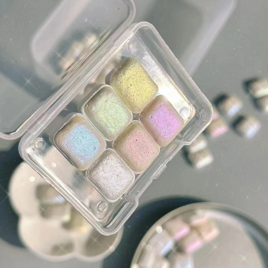 6/18 컬러 진주 단색 수채화 안료, 인어, 진주 수채화 안료, 네일 래핑 꽃 그림 염색 도구, thangka ES