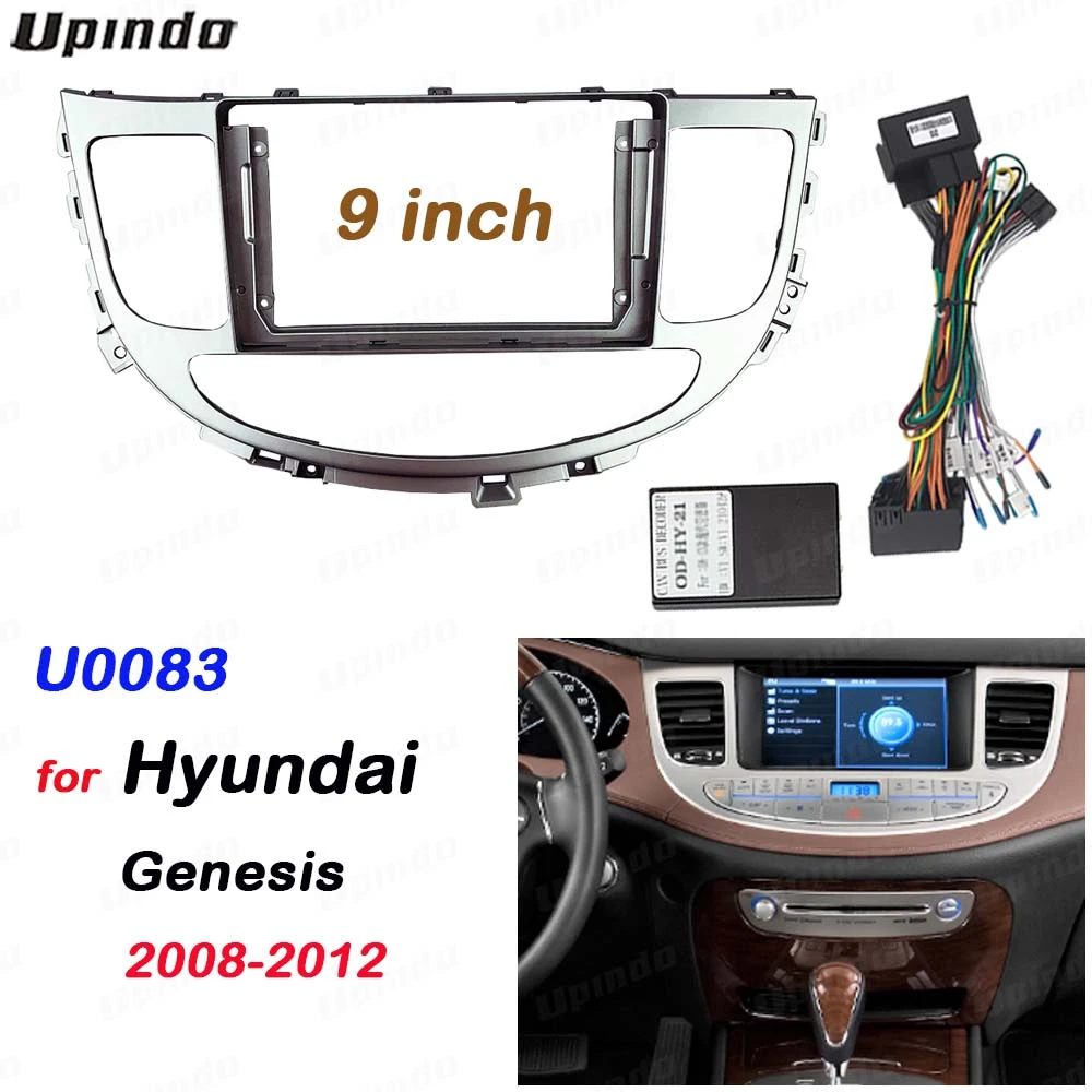 2 Din 9 Inch Car Radio Plastic Fascia Panel Frame Cable and CAN Bus Box