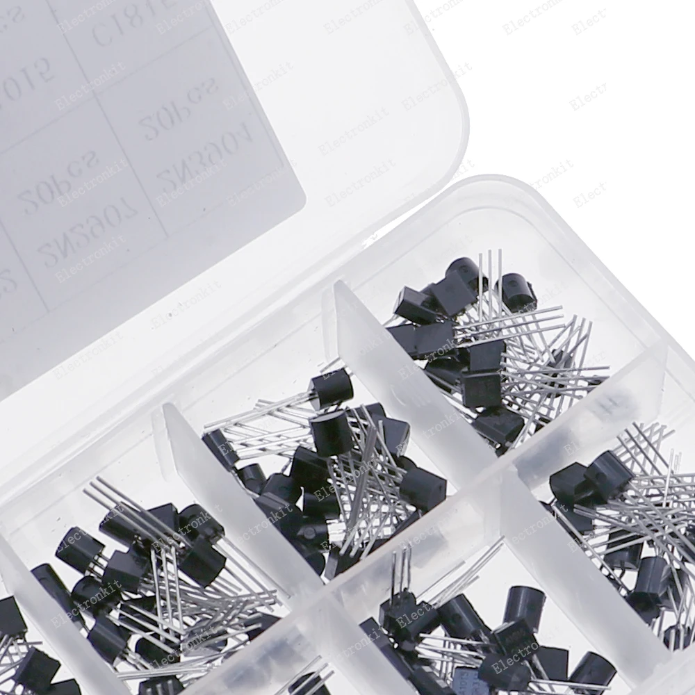 Transistors Kit 200pcs/set 10Values*20pcs Transistors Box Pack BC337 BC327 2N2222 2N2907 2N3904 2N3906 S8050 S8550 A1015 C1815