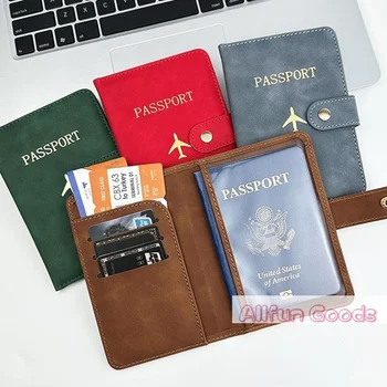 Porta Passaporto Impermeabile in Pelle PU, Custodia da Viaggio per Carte di Credito, Portafoglio Elegante per Passaporto per Donne/Uomini