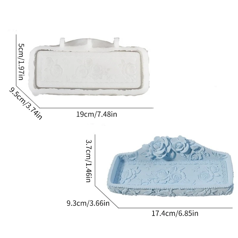 Rose Embossed Tray Silicone Molds Crafting Molds Rose Earring Dish Molds