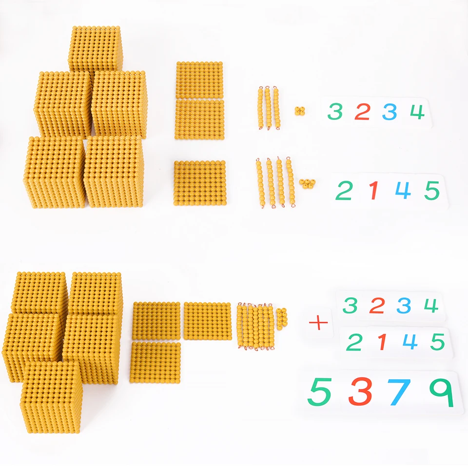 Adena Montessori Counting Pegs - Wooden Math Learning Toy For Toddlers 3+ Years