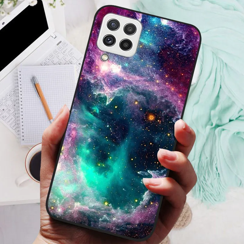 Black Silicone Soft Case with Lion and Wolf Design - Protective Shell for Samsung Galaxy A22/A22s 5G