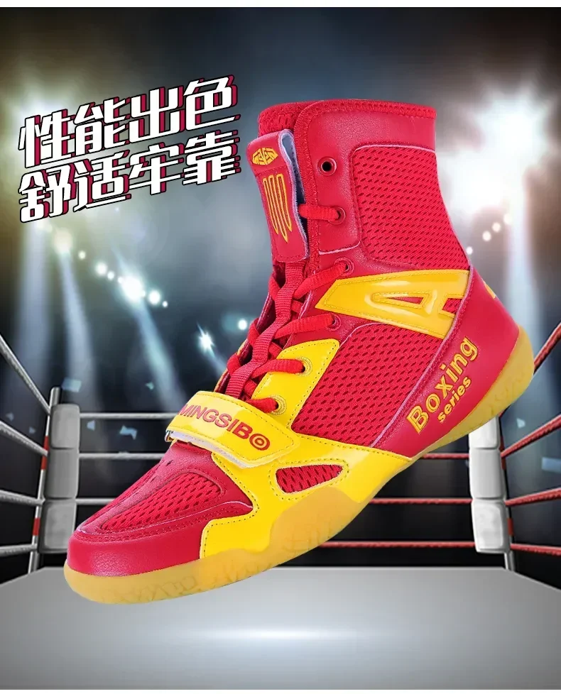 Description Picture 4 of itemProfessional Wrestling Shoes Men Women Boxing Shoes Light Weight Flighting Footwears Anti Slip Wrestling Sneakers