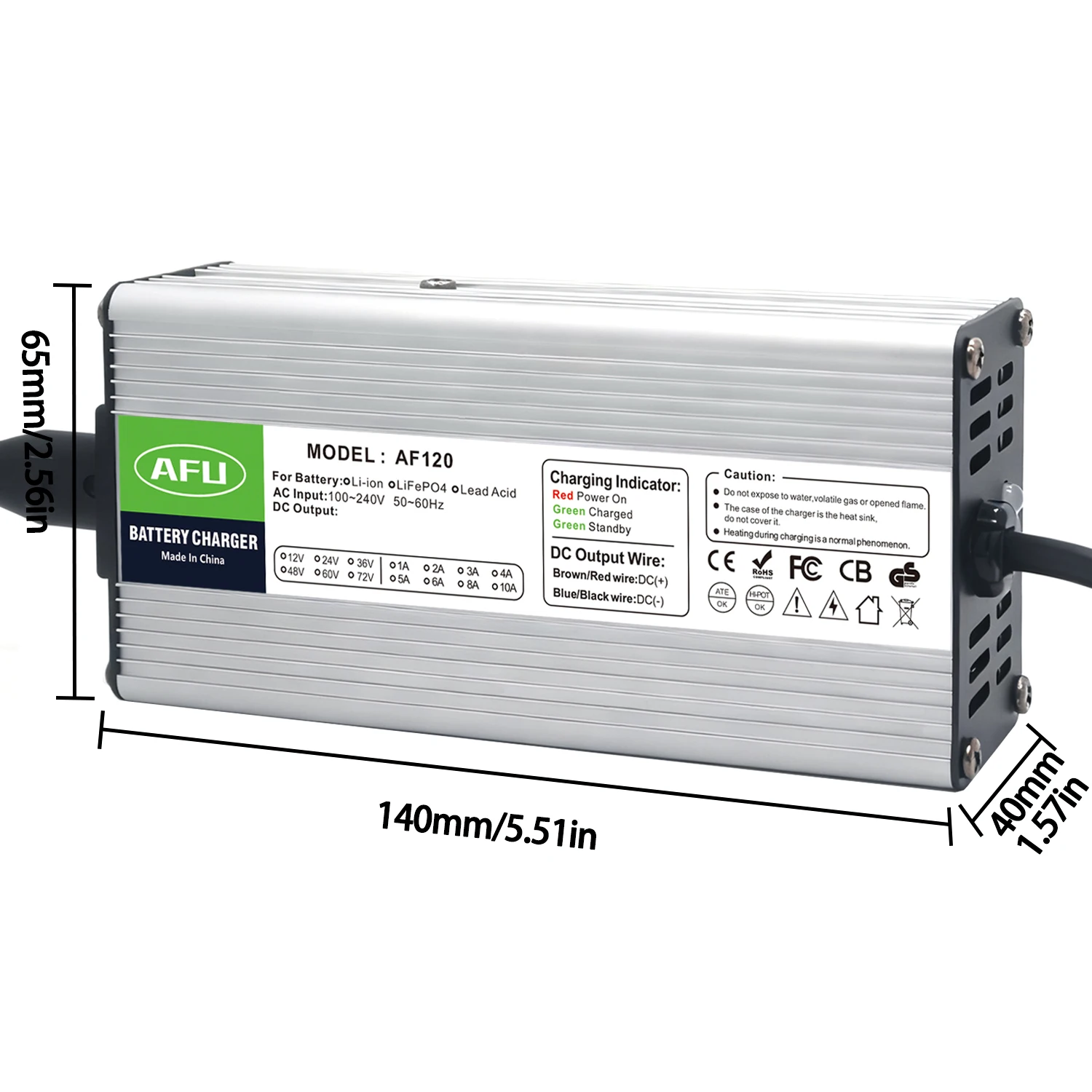 29.2V 2A LiFePO4 배터리 충전기 알루미늄 쉘 8S 24V 25.6V LiFePO4 배터리 고속 충전기용