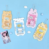 1Pcs Cute Photocard Holder Keychain, Photo Frame ID Badge Holder PVC Cartoon Animal Photo Card Holder 1