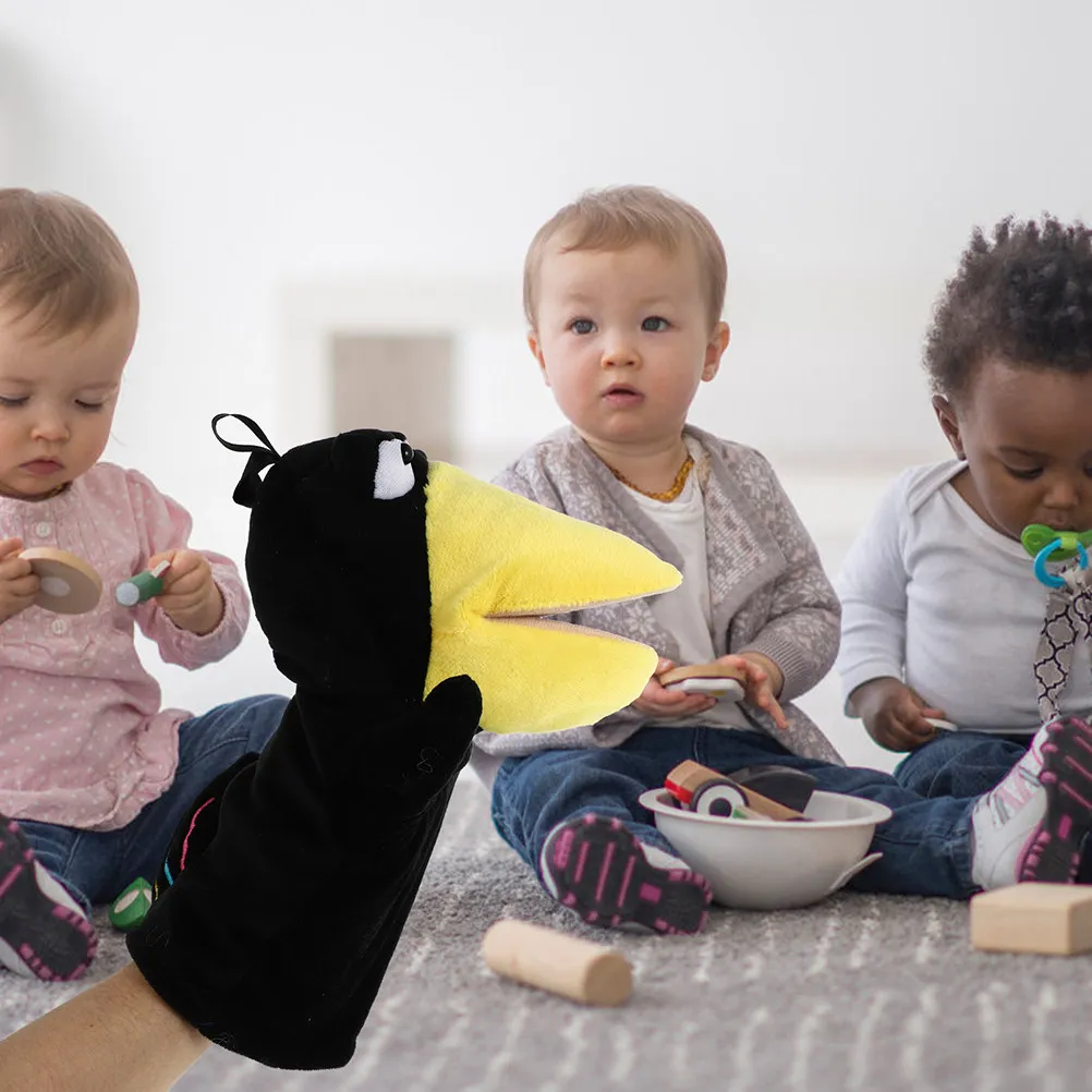 2Pcs 크로우 핸드 퍼펫 유치원을 위한 교육용 대화형 학습 보조 도구 유치원 이야기 시간 놀이 부모-자녀 결합