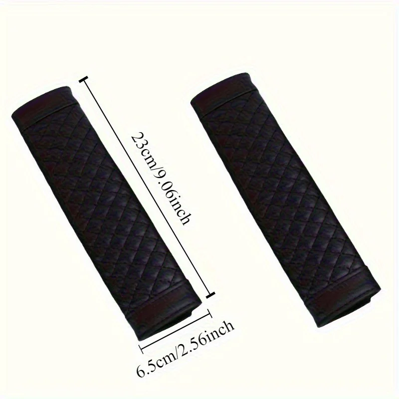 Luxury Leather Car Seat Belt Shoulder Cover - Embroidered, Wear-Resistant, Non-Slip Safety Accessory