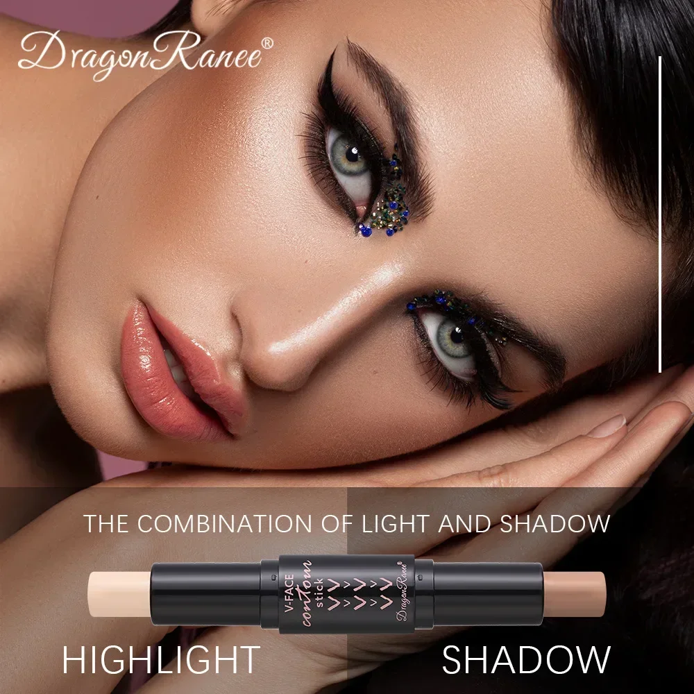 Face Highlighter Facial Contour Stick Double-end Face Contour Highlighter Stick Waterproof Lasting Oil-control Matte Concealer Pencil Corrector Skin Tone Pen Makeup