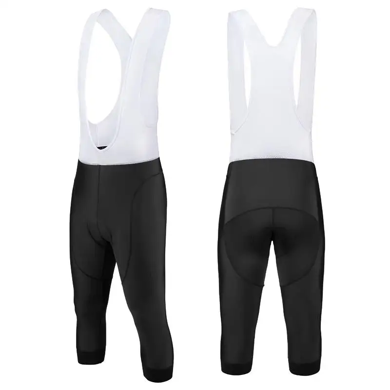 All black Summer Cycling Bib Shorts Breathable MTB Bicycle Cycling Pants 3/4 Bike Shorts Men Bicycle 7 Points Pants Quick Dry For Cycling Bib Shorts Cycling Shorts Cycling Pants